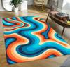 Psychedelic Groovy Area Rugs Anti-slip Washable Carpets for Living Room Bedroom and Kitchen Add A Touch of 60s Style Floor Mats