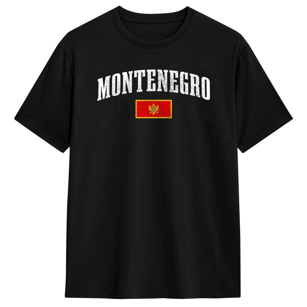 Harajuku T Shirt Beach Montenegro Flag Hippie Tshirts 100 Cotton Tee Shirt For Unisexs Y2k Funny Short Sleeve Tops