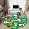 1PC Dogs Garden Office Round Area Rug, Mat Suitable For Office, Under Office Chairs Bedroom Living Room Home Decor, Room Deco