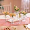 5Pcs Glass Mushroom Flower Vase Cute Colored Glass Vase Unique Bud Small Vase Flowers, Aesthetic Decorative Vases for Home Decor