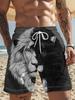 Sommer Strandstil 3D Printet Løse Plus Size Hurtigtørrende Shorts