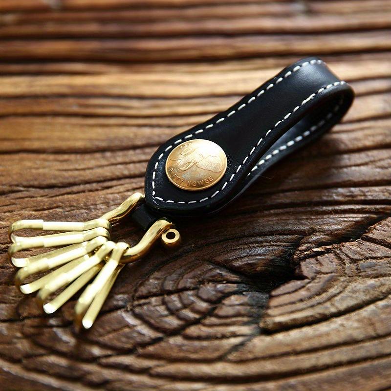 1 шт. Винтажный Брелок-Ключница Роскошный Ручной Работы Брелок Держатель для Повешивания на Пояс Мужские Аксессуары для Ремня. White