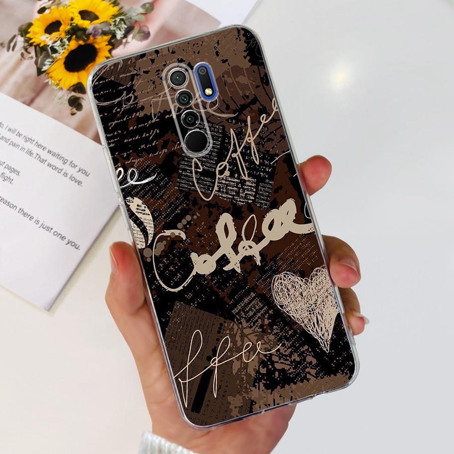 For Xiaomi Redmi 9 Case 6.53" Cover For Redmi 9 Flower Butterfly Transparent Silicone Soft Phone Covers For Redmi 9 Prime Bumper