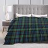 Tartan Rustikal Grün und Blau Black Watch Karomuster Feiertagsdecken Korallenfleece Plüschdruck Karomuster Überwurfdecken für Bett Teppich Stück