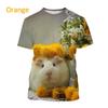 Designed Healing Series Fashion Animal Guinea Pig 3D Printing Cute Guinea Pig Pattern T-shirt
