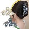 Chinese Dragon Year Hair Clips Hair Accessories for Women Girl Red Bead Metal Rhinestone Hair Pin Fashion Jewelry