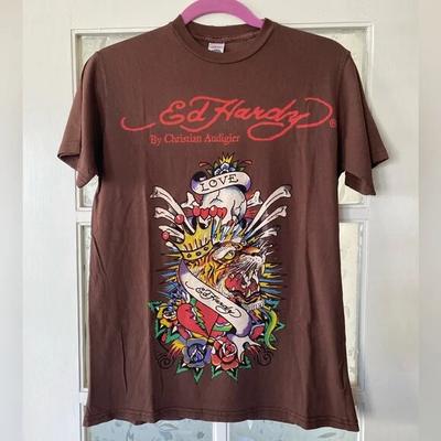 Ed Hardy by Christian Audigier Dla Mężczyzn Kobiet Unisex Koszulka Reprint KH4831 Koszulka Unisex
