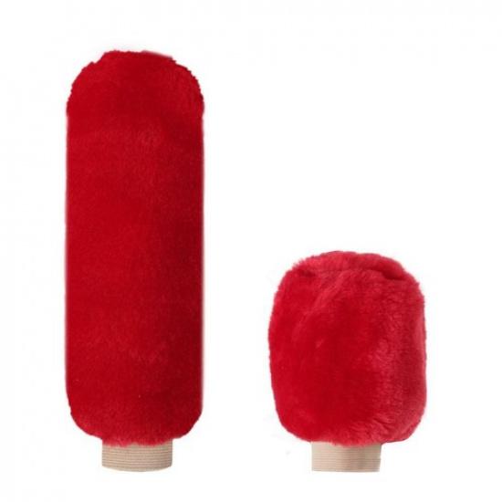 2Pcs/Set Car Handbrake Grip Cover Gear Shift Knob Cover Handle Plush Sleeve Warm
