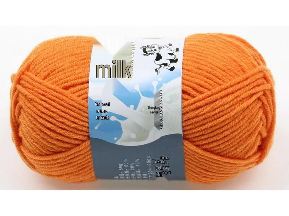 

5-ниткова молочна бавовняна пряжа: Пряжа для малюків з чистої бавовни, середньої товщини для ручного в язання шапок своїми руками