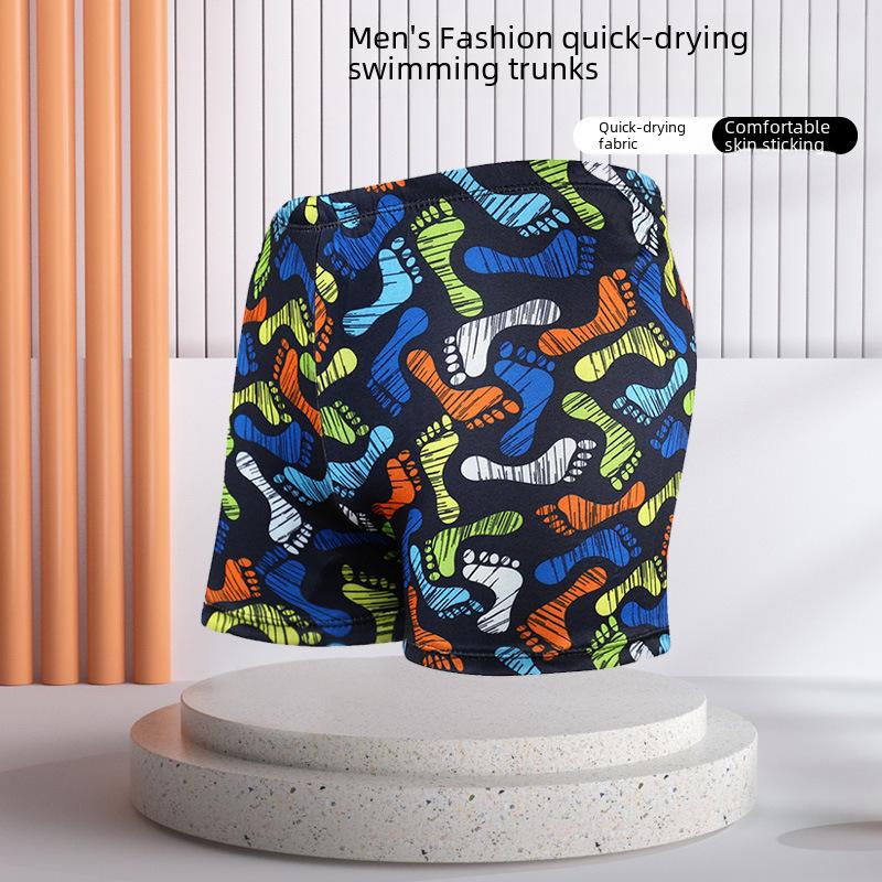 Men's Plus Size Quick-Dry Square Leg Swim Trunks - Fashionable, Comfortable, Anti-Embarrassment Beach and Hot Spring Swimwear