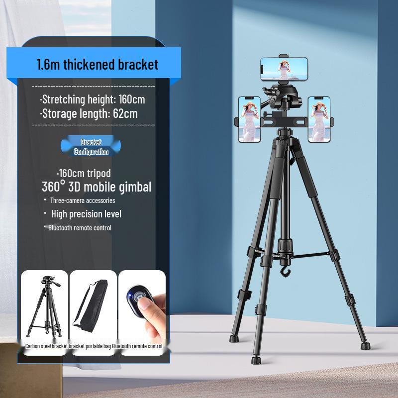 Dual-Position Mobile Phone Holder with Fill Light for Streaming and Photography