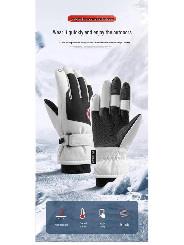 Unisex Winter Ski Gloves - Warm, Waterproof, Windproof, Anti-Slip, Wear-Resistant for Cycling & Riding