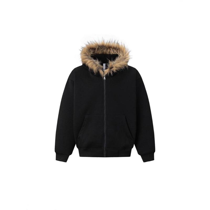 2026 Premium Retro Fur Collar Hoodie Cardigan Jacket for Men & Women - Autumn Trendy Couple Wear
