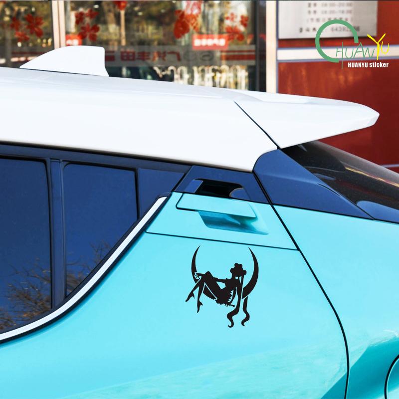 Fuel Cap Sticker Cartoon Moon Car Sticker Glass Body Tank Cover Decoration Sticker Waterproof Stickers
