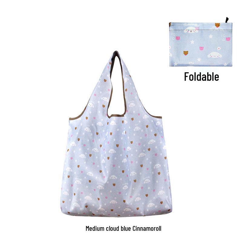 Medium Foldable 210D Oxford Cloth Shopping Bag, Convertible to Shoulder or Handbag, Ideal for Groceries and Camping