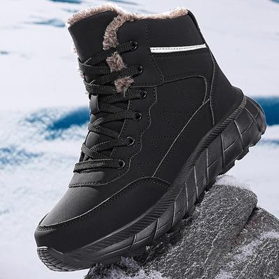 Winter Herren Schnee Freizeitschuhe mit warmem Fell und Retro-Stiefeln, Verschleißfeste Lässige und Bequeme Retro-Stil Stiefel für Herren