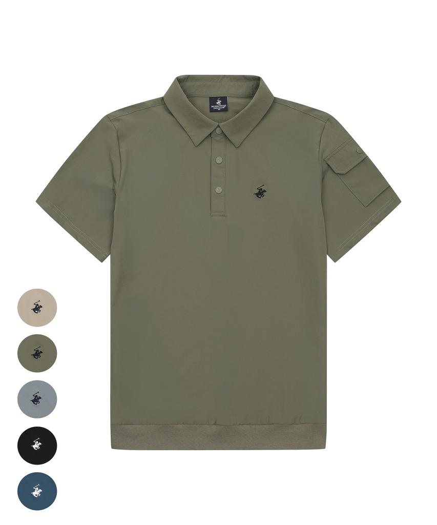 BHPOLOCLUB Men'S Air Stretch Snap Collar T-Shirt 5 Colors Ts181
