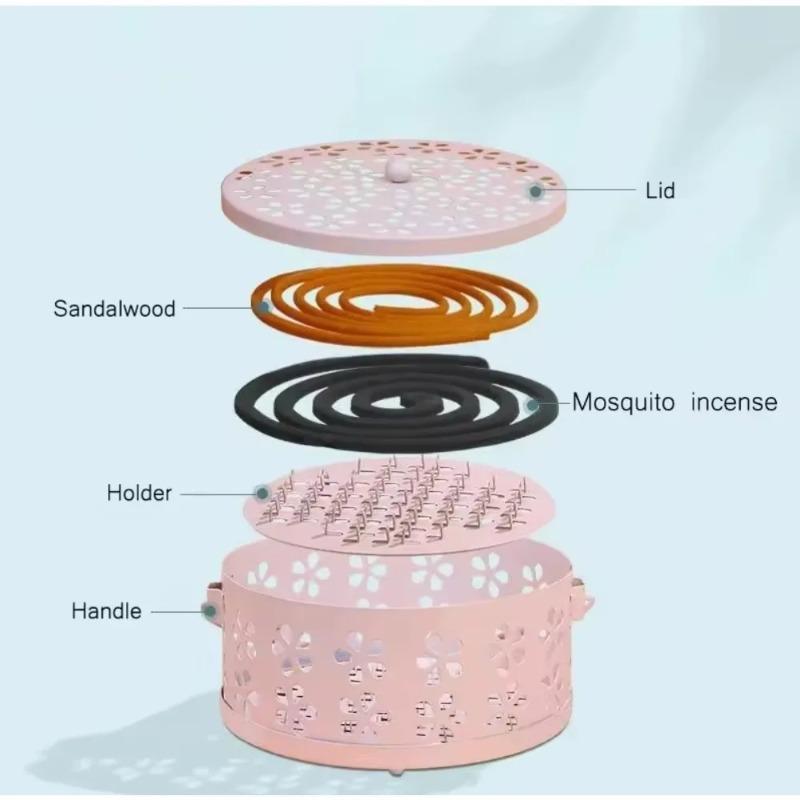 Metal Round Rack Plate Heat Resistant Anti Deformed Mosquito Coil Holder Safe Rack Plate Frame Spiral Incense Repellent