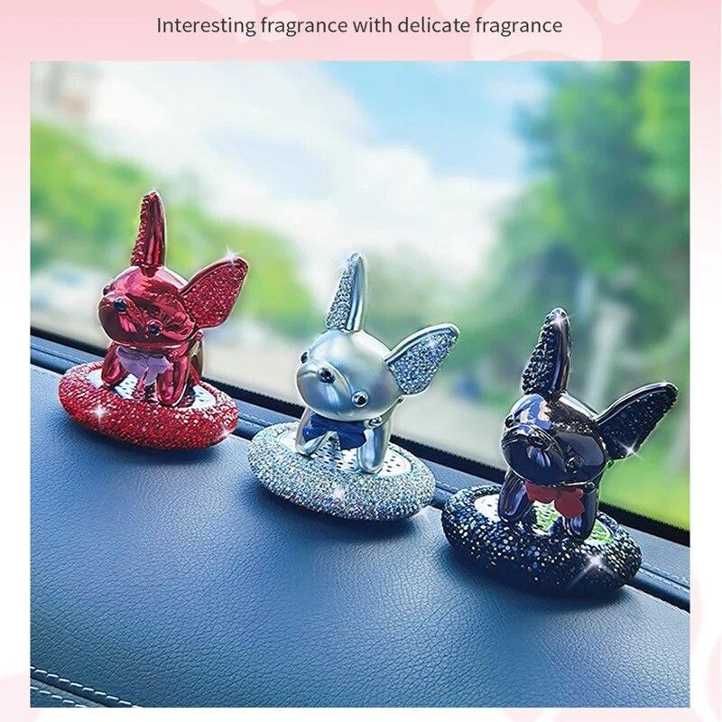 2020  Cartoon Car Air Freshener Dog Gift Diamond Dog Shaking Head Car Interior Ornament Perfume Solid Car Aroma Decoration