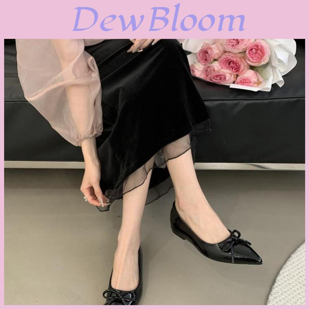 Womens French Style Flat Shoes With Bow Detail For Daily Office And Casual Wear