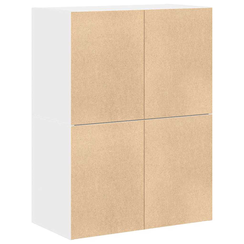 2 Drawer Cabinets Set of 2 White 60 x 31 x 40 cm Engineered Wood