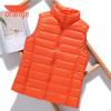 2024 Women's Lightweight Korean Style Padded Down Sleeveless Vest - Short Stand Collar, Plus Size Trendy Outerwear