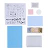 Rubber Stamp Carving Blocks Set A5 Blue Pad Incisive Knife DIY Comfortable Handle Washable Printing