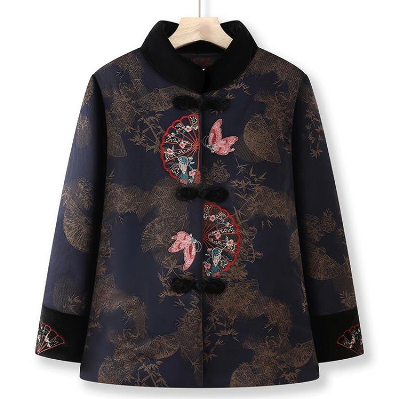 

Зимняя женская одежда с хлопковой набивкой, набитые и утолщенные теплые куртки с хлопковой набивкой, новая одежда с хлопковой набивкой, пожилые женщины 5XL [recommended 150-80kg] синий