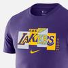 Nike Los Angeles Lakers Casual Print Crew Neck T-Shirt Men Tops Purple DA7479-547