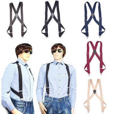 Tirantes Elásticos para Hombre con Espalda en X de Uso Rudo con 2 Pinzas Tirantes Fuertes para Pantalones