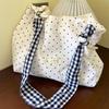 Vintage Polka Dot Women'S Canvas Shoulder Bag Large Capacity Female Messenger Bags Commuter Handbags