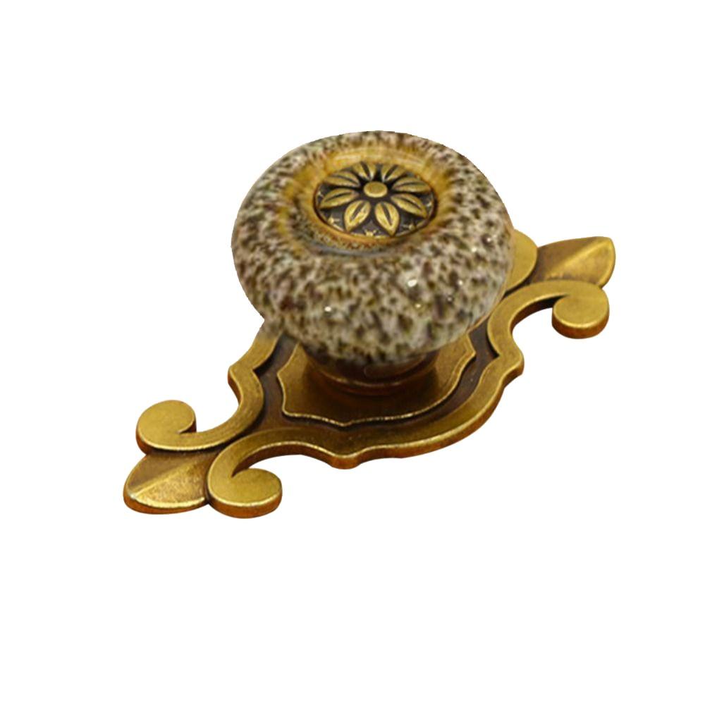 Ceramic Door Knob Ethnic Style Drawer Knobs Vintage Flower Pull Handle Wardrobe