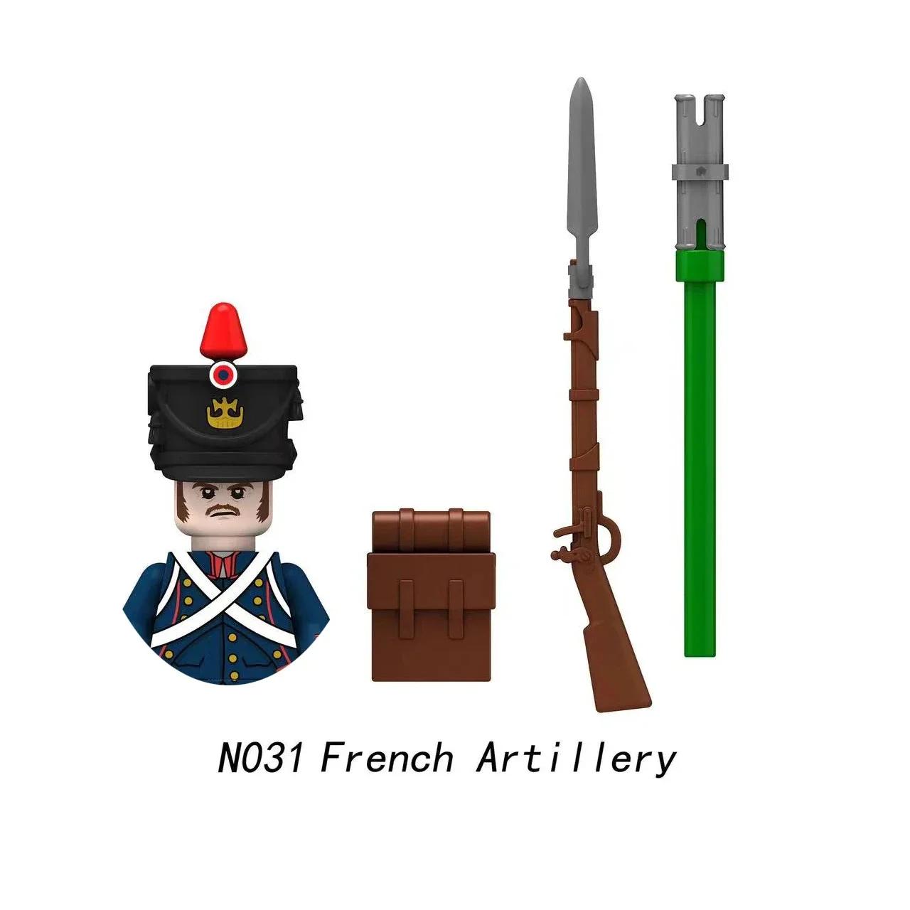 

1 шт./Наполеоновские войны военные солдаты строительные блоки фигурки WW2 французские британские винтовки фузилеров оружие игрушки для детей