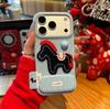 Applicable To Apple 17 Mobile Phone Case 16promax Anti-drop 15Pro All-inclusive 13/14 Protective Case Polka Dot Pony Bracket