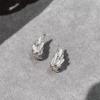 Wing Shaped Studs Earrings Craft Of Copper With Crystals For Work Or Evening Event