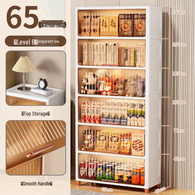 Light Luxury Multi-layer Transparent Storage Cabinet for Toys and Household Use