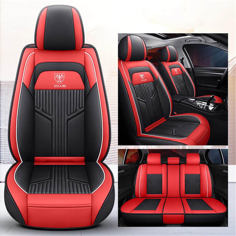 5-Sitzer Luxus Abriebfeste Leder Sitzbezug Auto SUV Voll Vorne+Hinten Universelles Sitzkissen