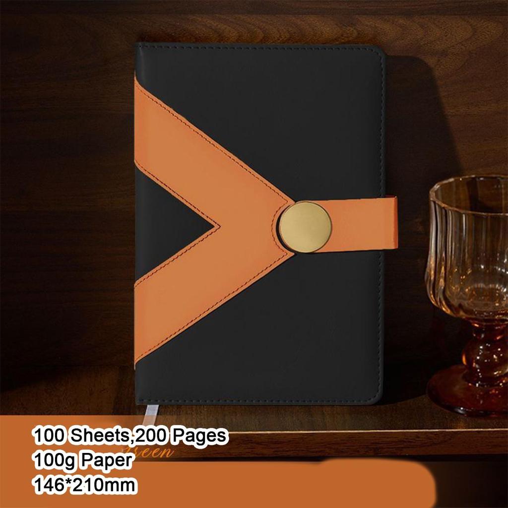 A5 verdicktes Business-Leder-Notizbuch, Studenten-Studienheft, Arbeitsbesprechungsprotokollbuch, Tagebuch mit Schnalle, 100 Blatt 200 Seiten