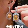 Nvnvacc Heart Tip Fritillary Love Gemstone Ring Haute Couture Jewelry, Heart Sparkling Pearl Earrings Set