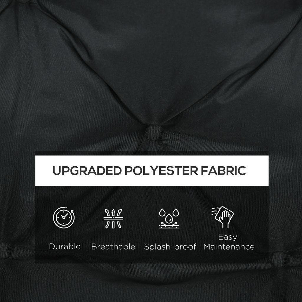 2 Seater Bench Pad, Garden Chair Cushion with Back and Ties for Indoor and Outdoor Use, 98 x 100 cm, Black
