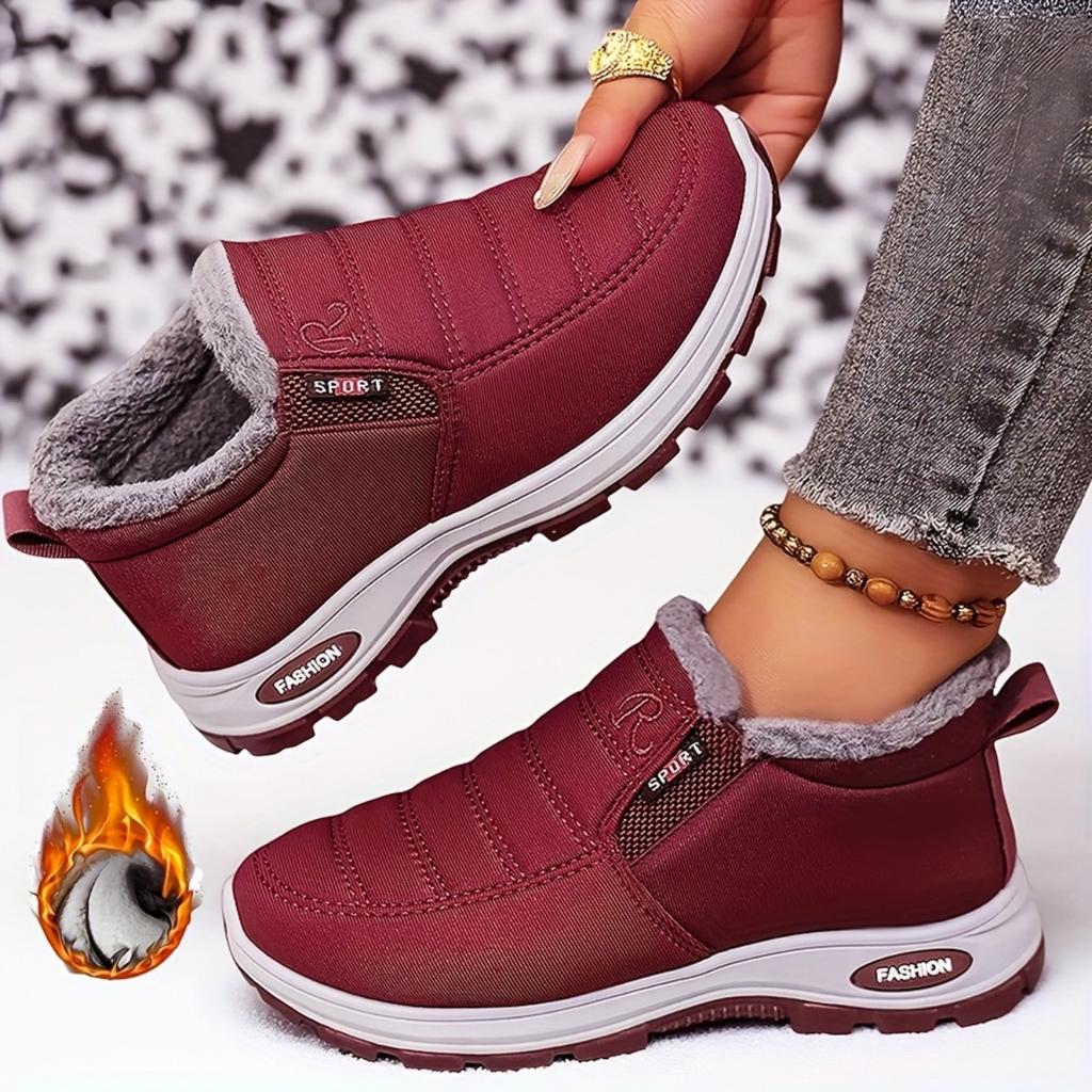 Ultra Warm Thick Soled Snow Boots, Arctic Grade Cold Resistant with Fleece Ankle Boots - High-density Lining and Thermal Locking Technology
