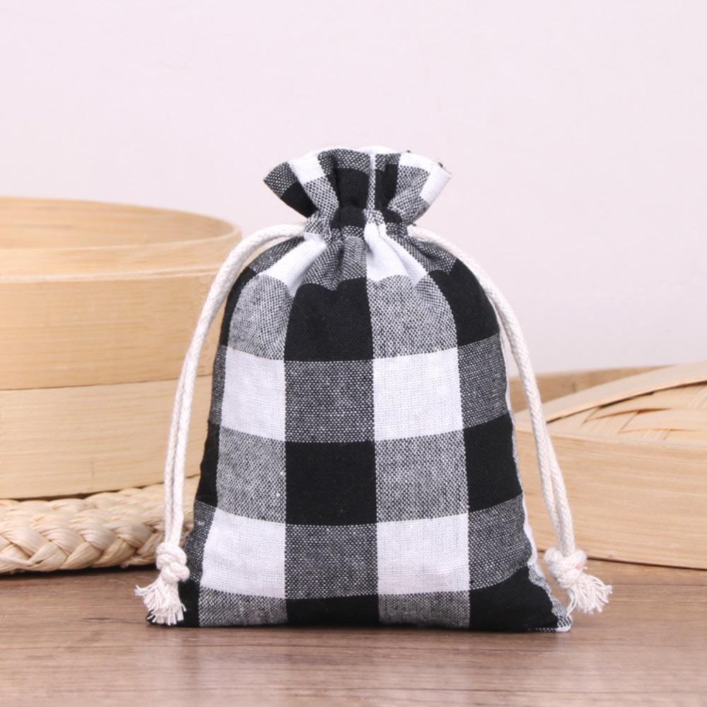 10pcs/lot Cotton Christmas Gift Drawstring Bags Burlap Gift Bag Cosmetic Wedding Candy Gift