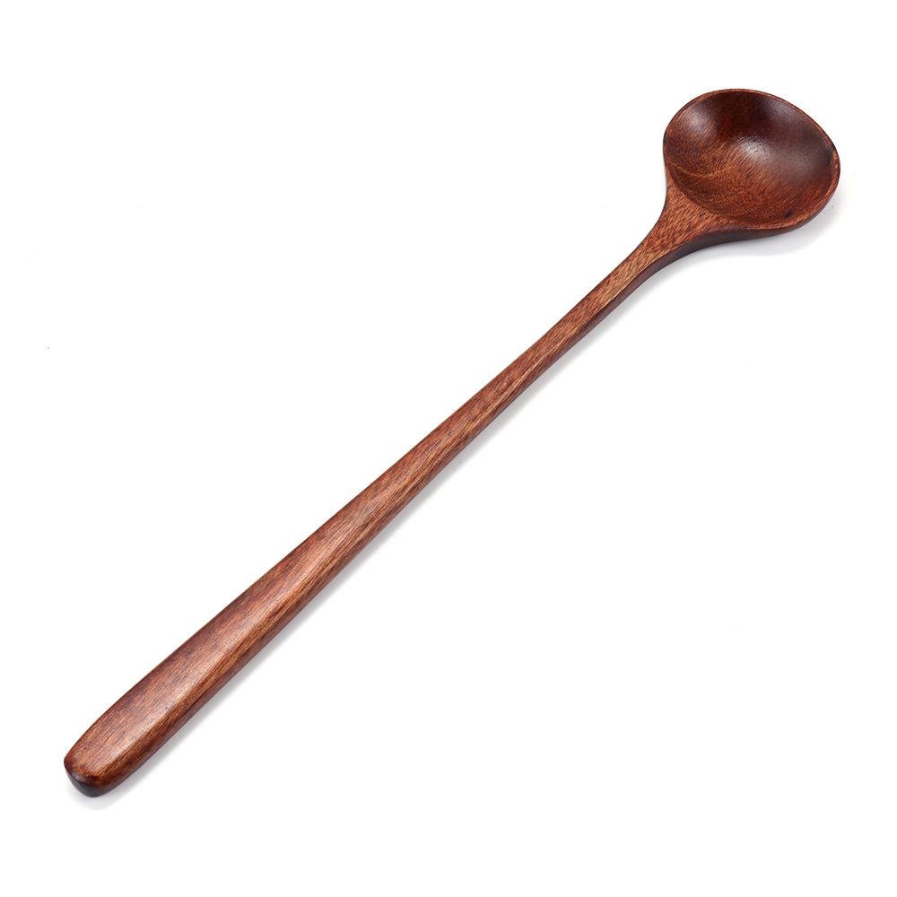 Japanese-Style Tableware Mixing Natural Solid Wood Tea Spoons Wooden Spoon Long Handle Soup Scoops