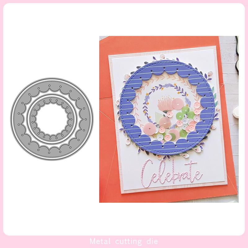 Round Trim Lace Metal Cutting Dies set Die Scrapbooking Embossing Paper Craft Album  Art cutter
