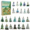 Sea Glass Christmas Tree Advent Calendar, 24 Days Christmas Countdown Calendar With Mini Sea Glass Ornaments