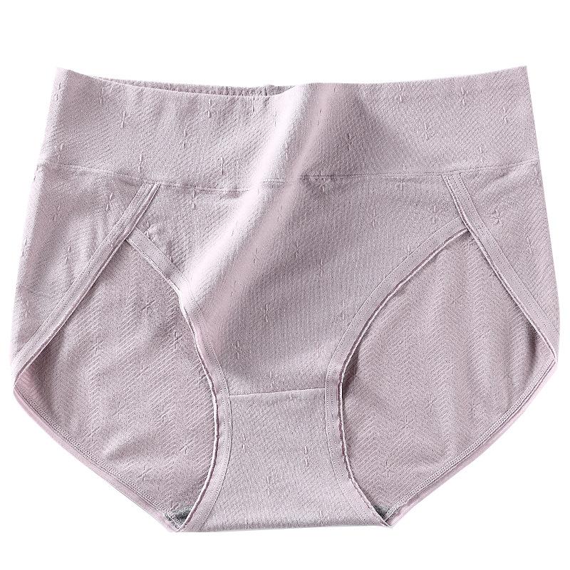 Plus Size Women Breathable Hip Lift Sexy Antibacterial High Waist Belly Slit Cotton Underwear