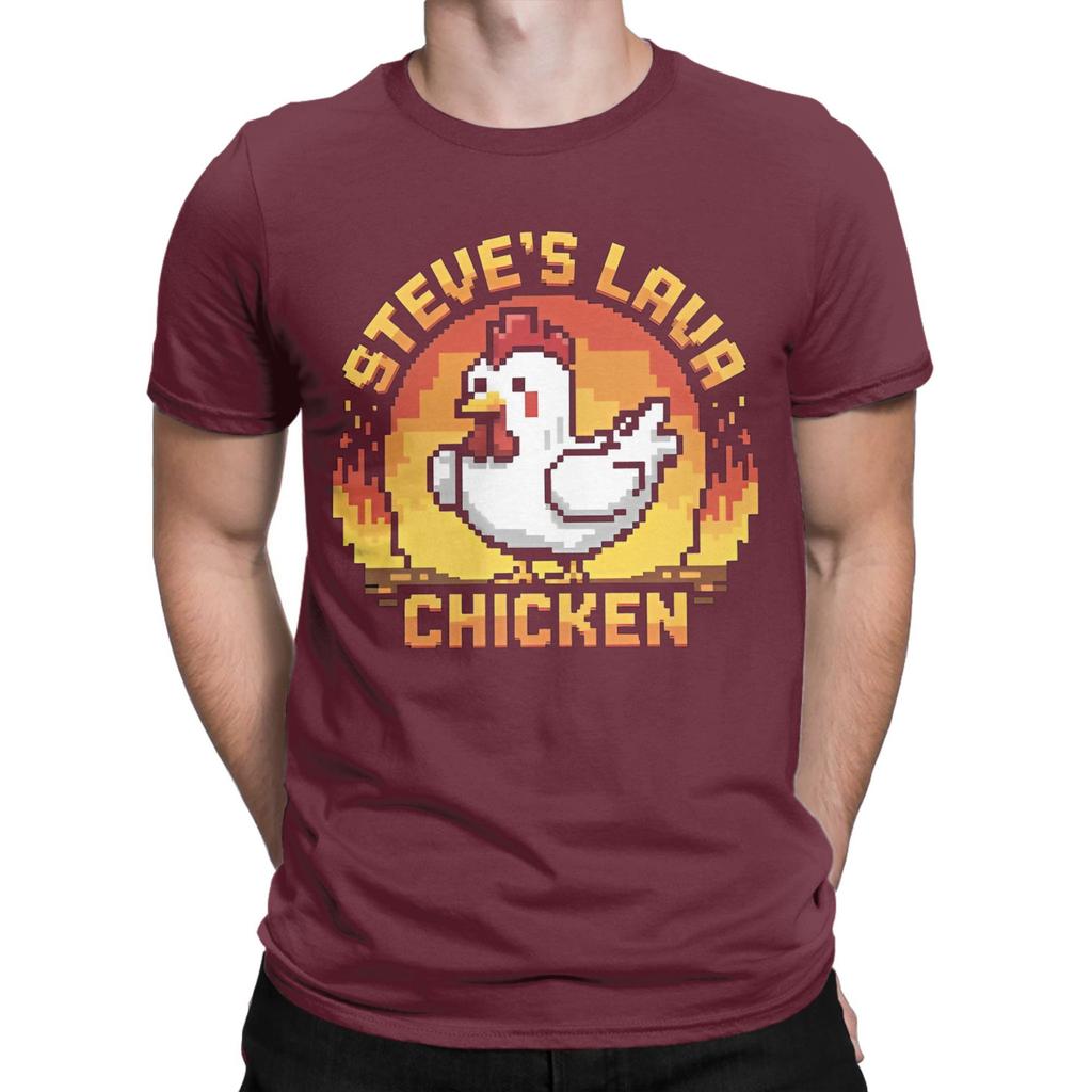 Men Women Graphic Printed Chicken Jockey Lava Chicken T Shirt Tee 100% Cotton  T-shirts Clothing