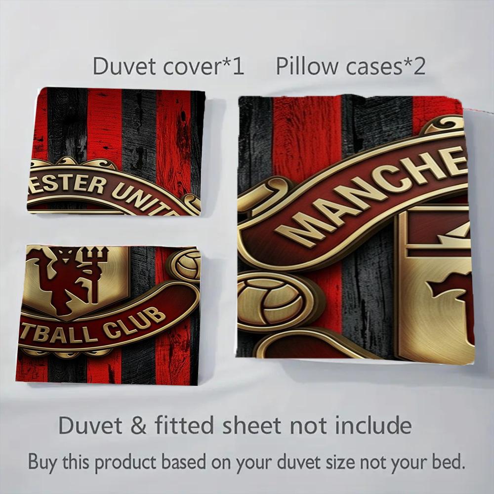 Manchester Legacy Bedding (1 * duvet cover + 2 * pillowcase, without core) 2D Flat Christmas birthday gift Duvet cover and pillowcase Bedding set