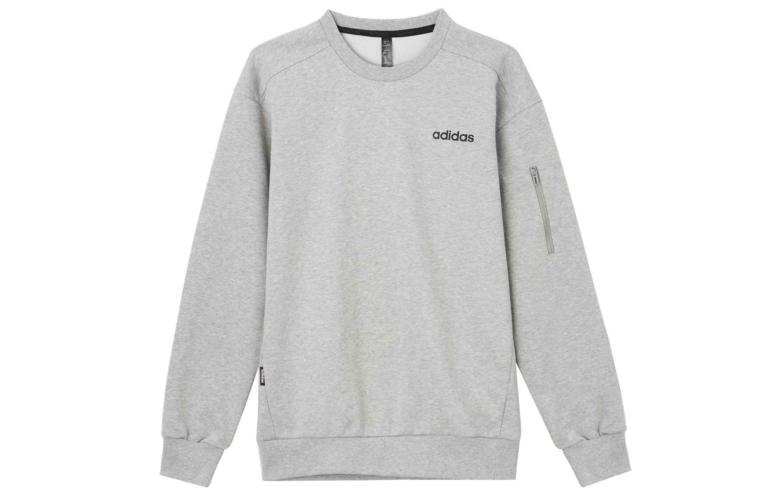 Adidas Sweatshirts Men s Gray Crew Neck Moderate Regular JF3223 XL