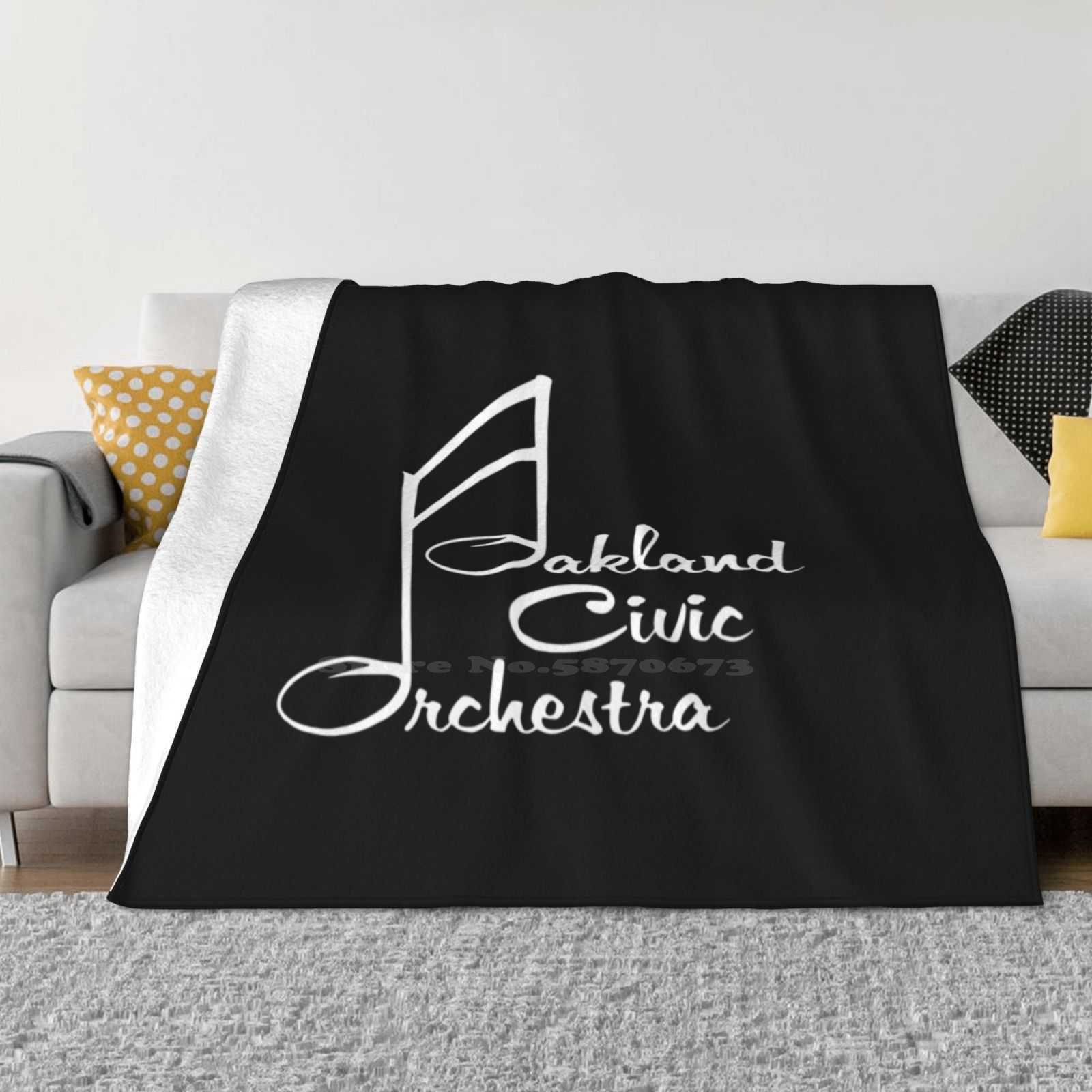 Oco Logo In White Best Selling Room Household Flannel Blanket Oakland Civic Orchestra Oco 30x40in
